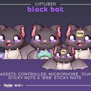 Schwarze Fledermaus | GIFtuber - Basisausdruck + Aktivposten Bild 3