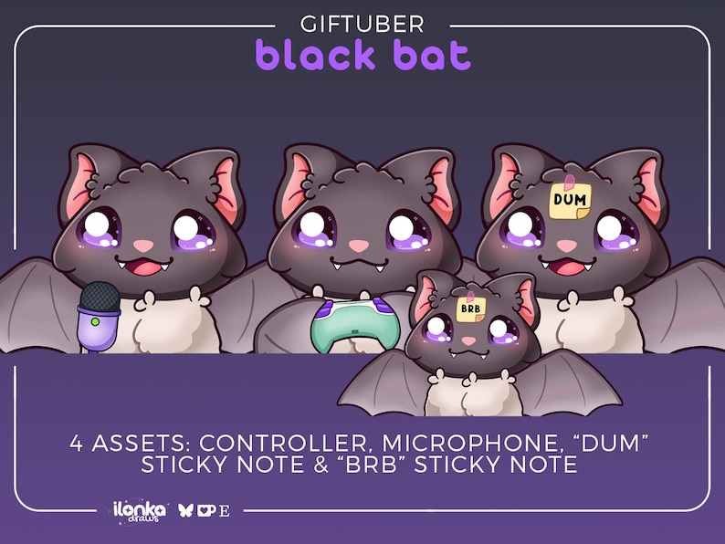 Schwarze Fledermaus | GIFtuber - Basisausdruck + Aktivposten Bild 3