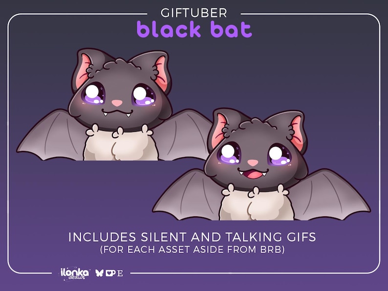 Schwarze Fledermaus | GIFtuber - Basisausdruck + Aktivposten Bild 2