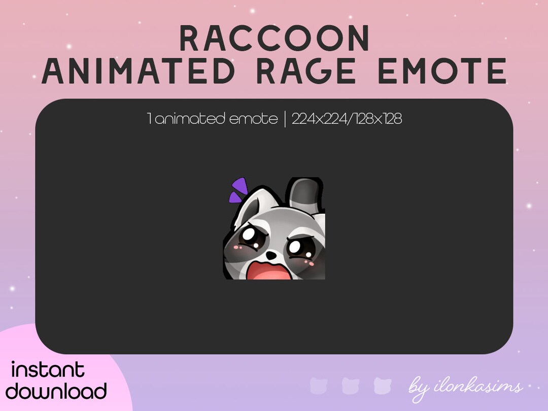 Raccoon Rage Animated Twitch/discord Emote - Etsy Canada