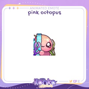 Lurk Pink Octopus | Animated Twitch/Discord emote