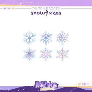 Schneeflocken | Twitch sub/bit abzeichen (set von 6)