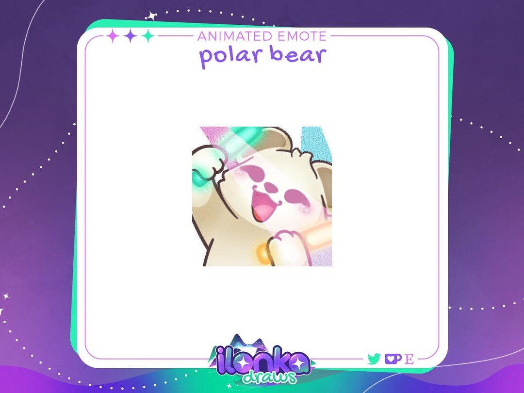 Polar Rave Rave Polar Bear | Animated Twitch/discord Emote - Etsy