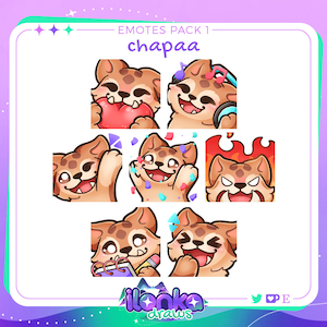 Chapaa | Cute twitch/discord emotes pack 1 (set of 7)