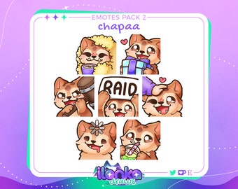 Chapaa | Cute twitch/discord emotes pack 2 (set of 7)