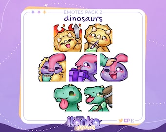 Dinosaurs | Twitch/Discord emotes pack 2 (set of 7)