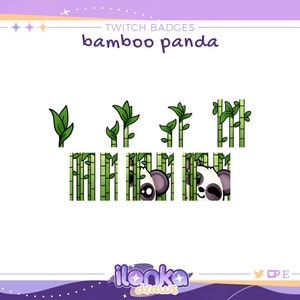 Panda/Bamboo | Twitch sub/bit badges (set of 7)