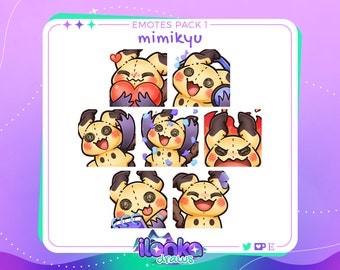 Mimikyu | Cute twitch/discord emotes pack 1 (set of 7)