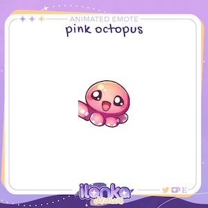 Wave Pink Octopus | Animated Twitch/Discord emote