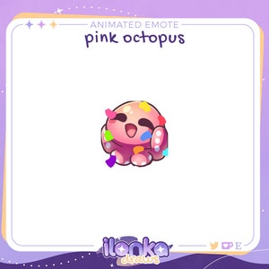 Hype Pink Octopus | Animated Twitch/Discord emote