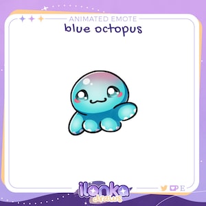 Wiggle Blue Octopus | Animated Twitch/Discord emote