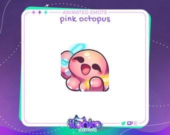 Rave pink octopus | Animated Twitch/Discord emote