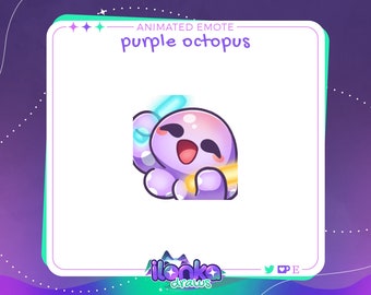 Rave purple octopus | Animated Twitch/Discord emote