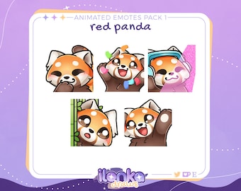 Red panda | Animated Twitch/Discord emotes pack 1 (set of 5)