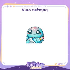 NOTED Blue Octopus | Animated Twitch/Discord emote