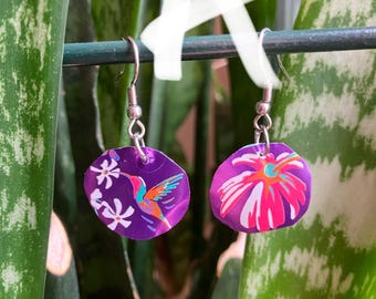 upcycled aluminum can earrings