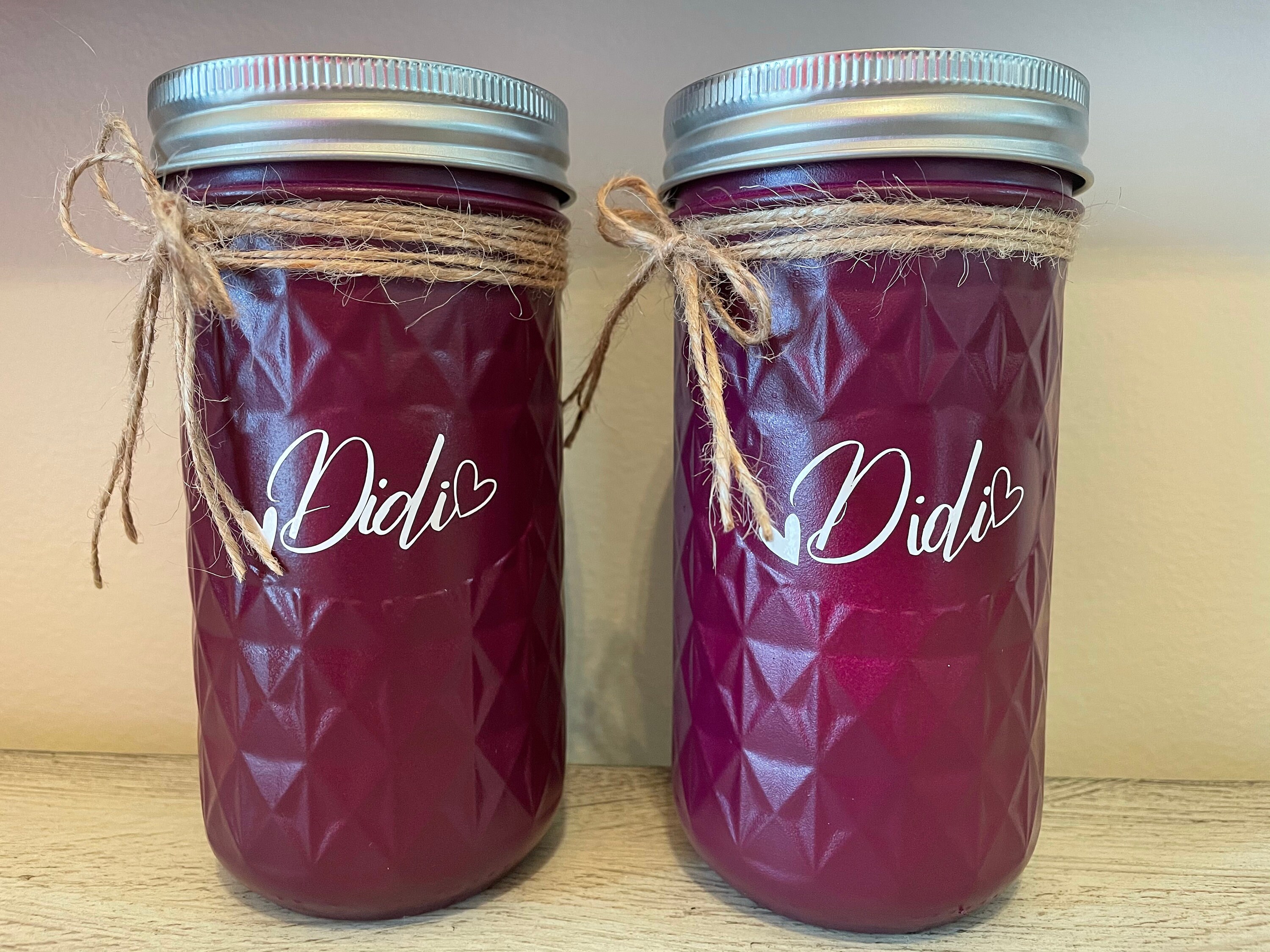 Customized and Personalized Mason Jar Candle 8oz or 12oz Etsy