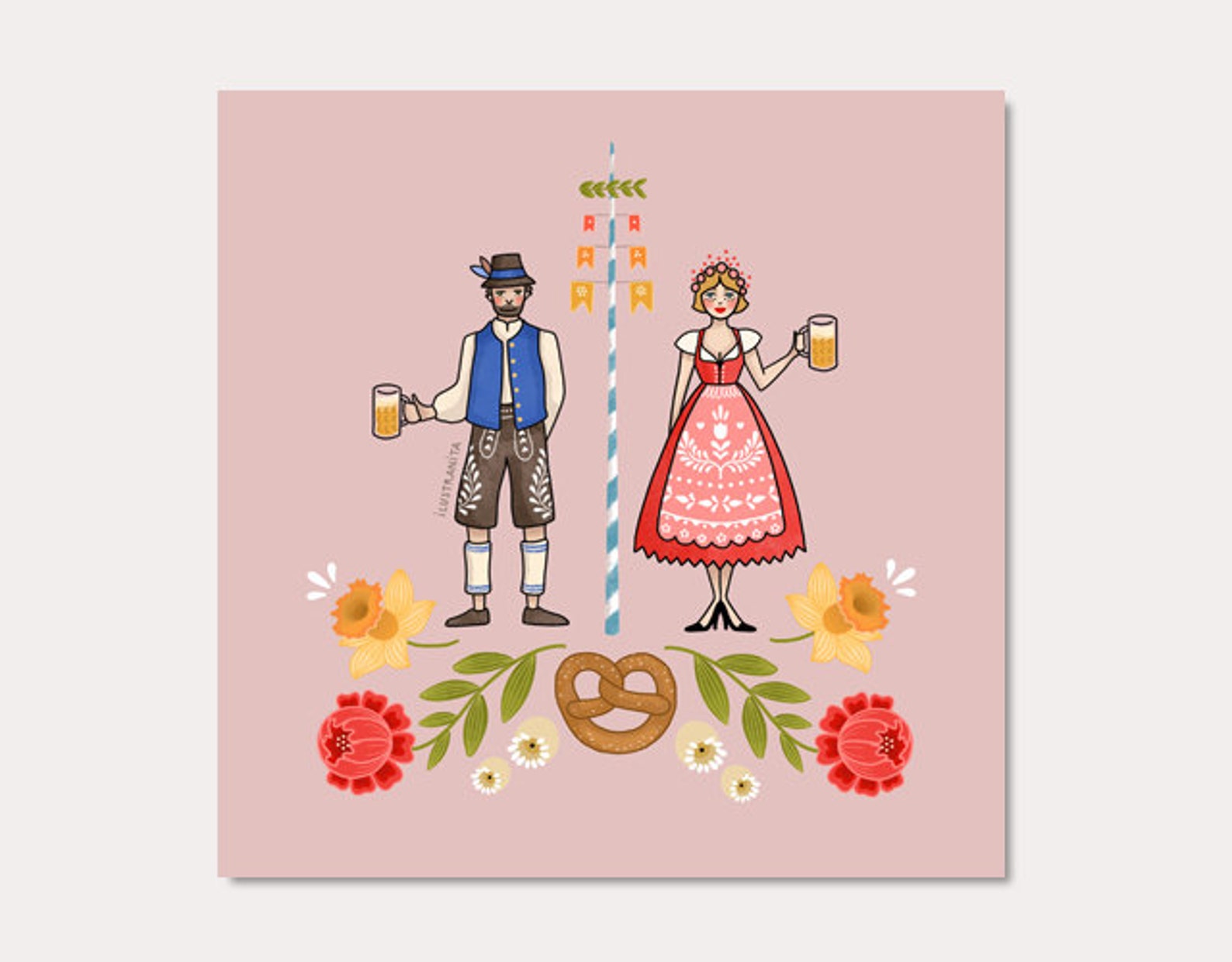 Art Print German Folk Art Etsy