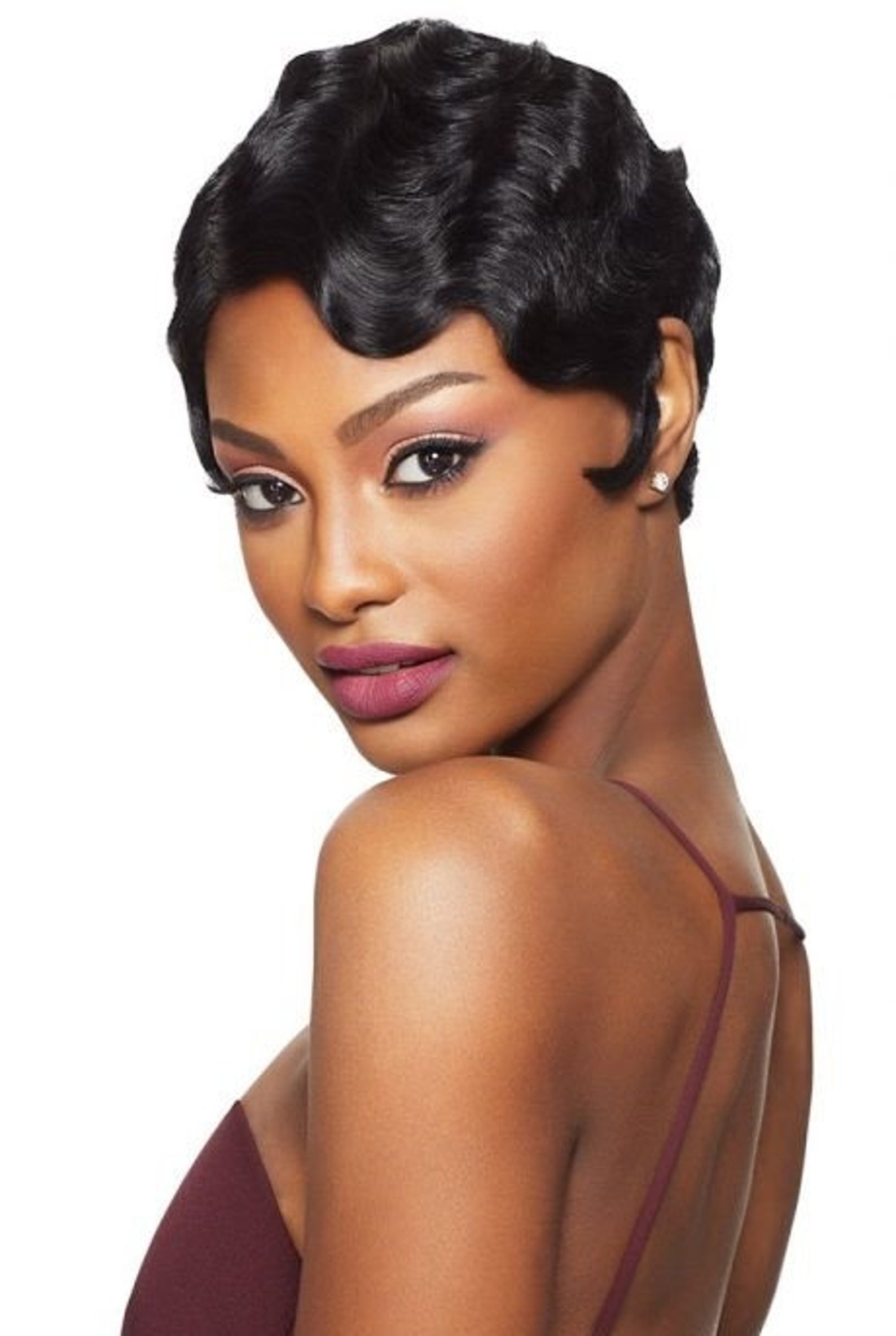Sexy Finger Wave Wigs 33 Color 1B Natural Color Short Pixie Etsy