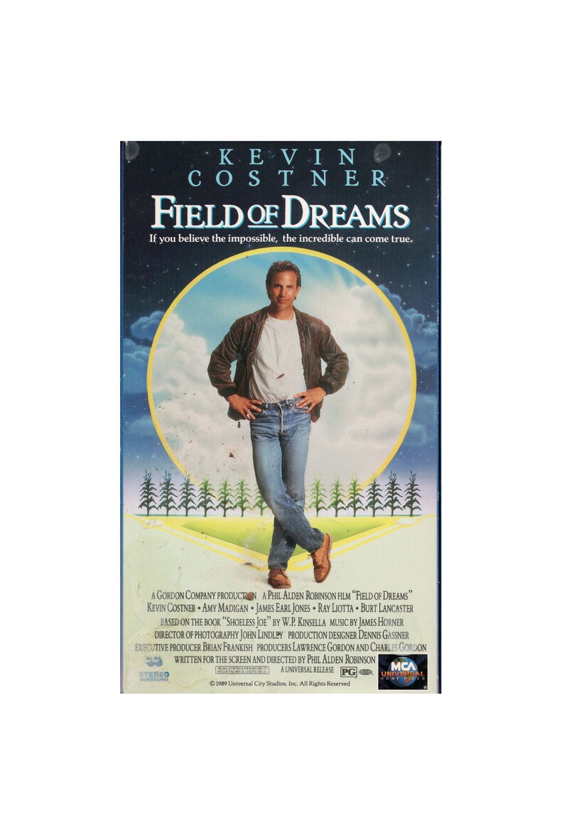 Field of Dreams VHS Universal Pictures 1989 Kevin Costner Etsy