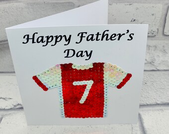 Personalised football team Fathers Day card, Football Card for dad, for husband, card from kids, Football team themed card for fathers day