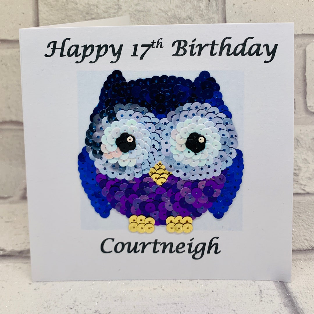 Custom Happy Birthday Owl Card for Kids, Personalised Owl Birthday Card ...
