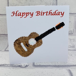 Custom Guitar Birthday card for kids, personalised musical card, guitar birthday card for her, card for music lover,  for musician, for him