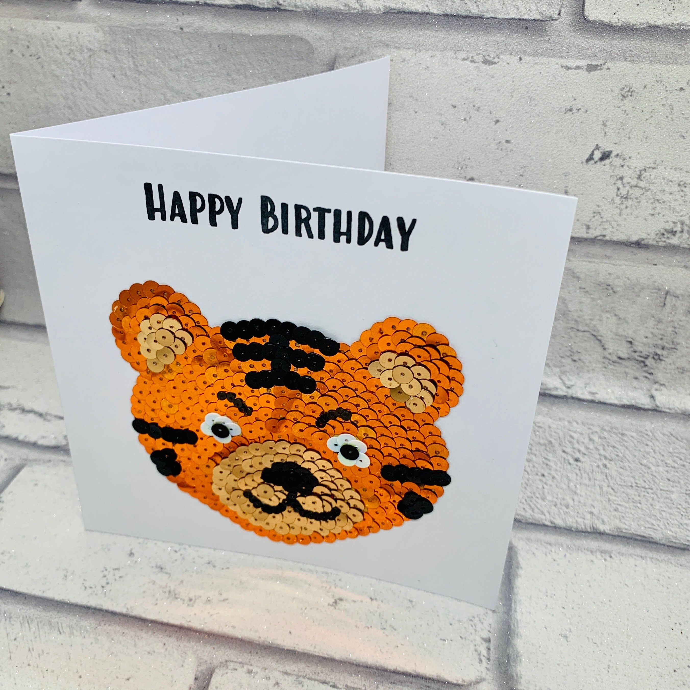 Custom Happy Birthday Tiger Card for Child, Personalised Cute Tiger