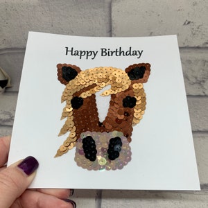 Custom Horse birthday card for girl, Happy Birthday horse card for her, personalised equestrian card for daughter, for horse lover, for mum