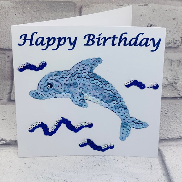 Happy Birthday Card Dolphin - Etsy