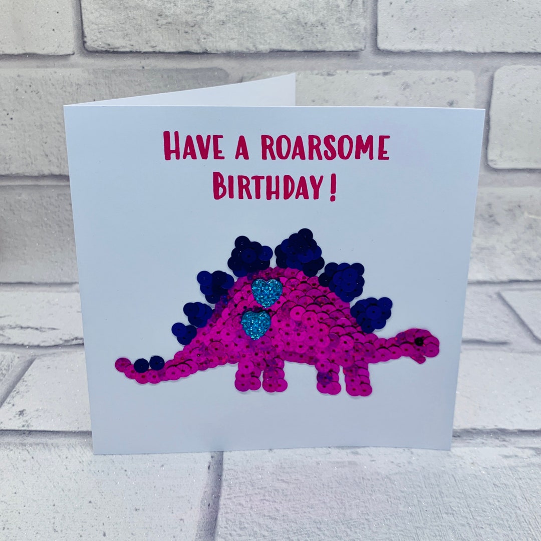 Custom Dinosaur Birthday Card For Daughter Personalised Pink Custom Dinosaur Birthday Card For Daughter Personalised Pink