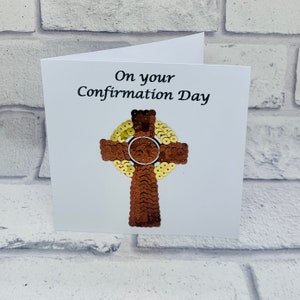Personalised Cross Confirmation card for her, for him, congratulations on your confirmation card for daughter, religious card for son