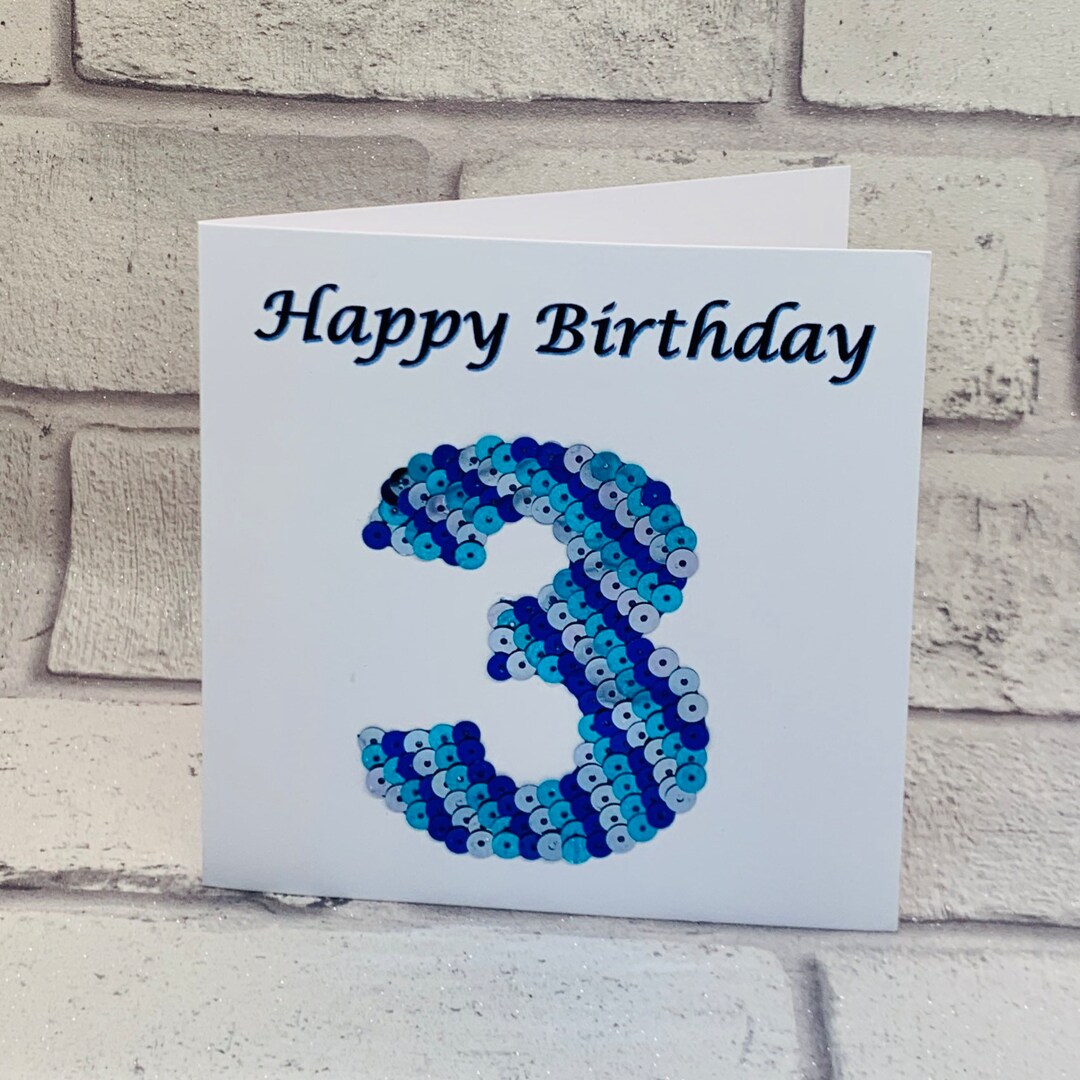 3rd Birthday Card for Girl, Personalised Third Birthday Card for Boy ...