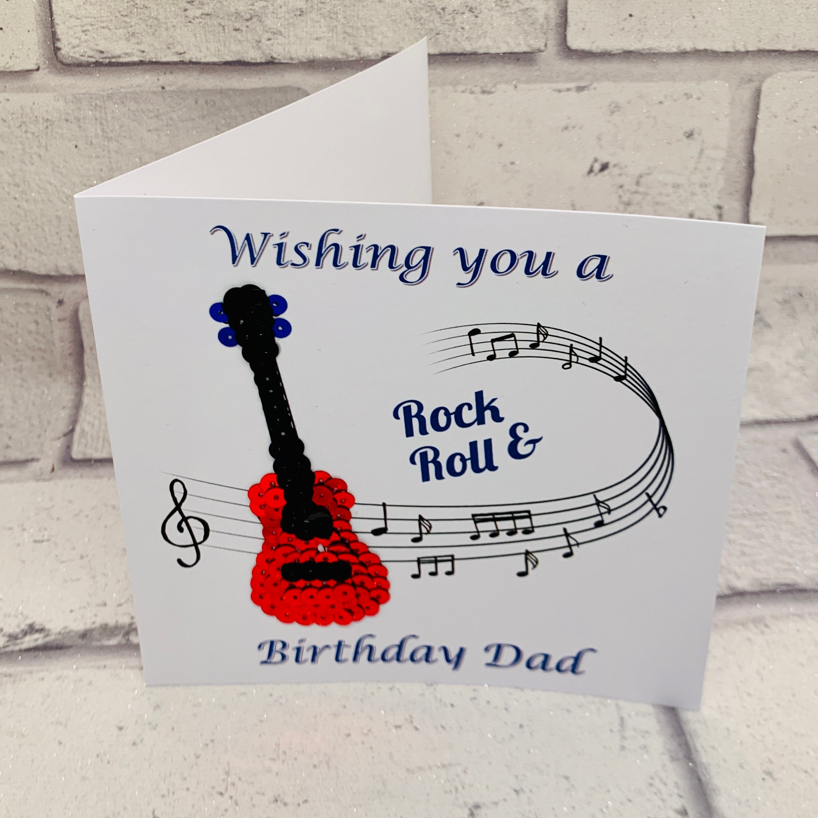 Birthday Card For Son - Rock Star Guitar Design - A5 Gloss - Blank Inside - View #2