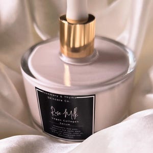 Rose Milk Rice Ceramide Serum With Vegan Collagen | Hyaluronic Acid | For Glowing Crease-free Makeup | Organic | Natural | Skincare image 1