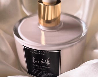 Rose Milk Rice Ceramide Serum With Vegan Collagen | Hyaluronic Acid | For Glowing Crease-free Makeup | Organic | Natural | Skincare