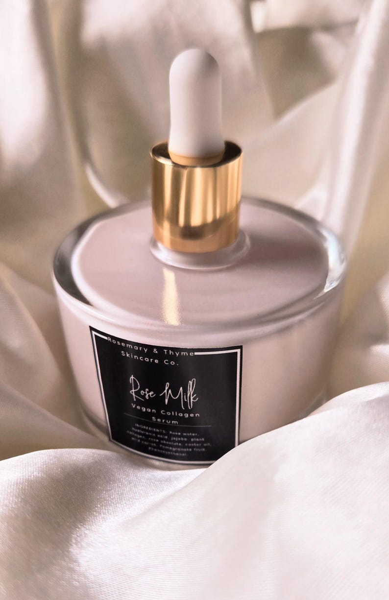 Rose Milk Rice Ceramide Serum With Vegan Collagen | Hyaluronic Acid | For Glowing Crease-free Makeup | Organic | Natural | Skincare image 1