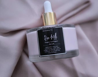 Hydrating Rose Milk Dark Spot Serum | Vegan Collagen | Rice Ceramides | Facial Care | Hyaluronic Acid | Organic | Natural | Skincare