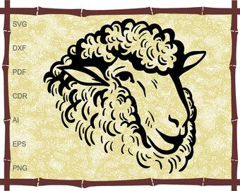 Sheep vector, Sheep svg,Sheep tattoo, farm svg, farm animal svg,lamb svg , SVG files for Cricut, glowforge, CDR, Pdf, Ai, Png, Eps, Svg, Dxf