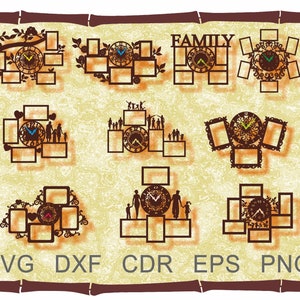 Orologio SVG, Orologi per bambini, Cornice per foto, File svg per cricut, Decorazione della parete sopra il divano, Decorazione della parete sopra il letto, dxf, cdr, file tagliati al laser Attivo