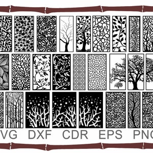 Svg Flower Decorative wall panel, Screen Partitions Cricut file, Dxf Floral Room Divider, Door Panel, Laser and Plasma Cutting File CDR
