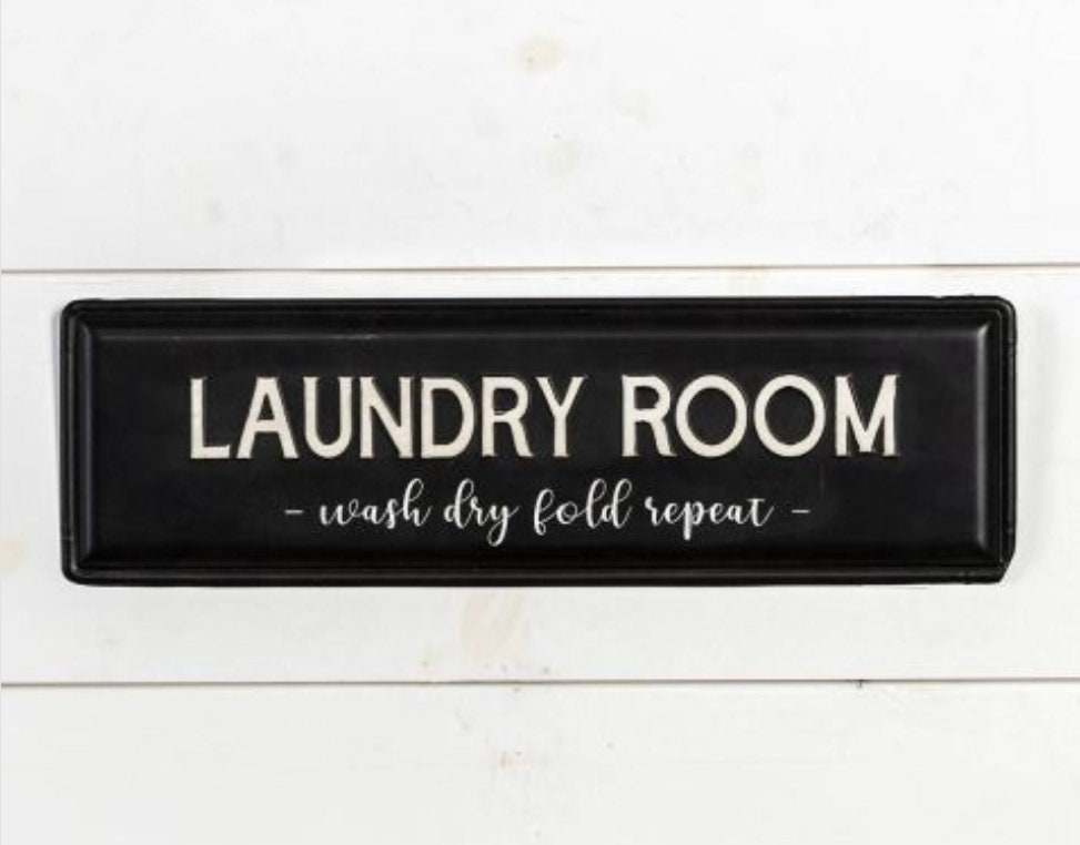 Black Metal Laundry Sign Farmhouse Laundry Sign Modern  Etsy