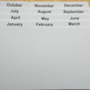 Jan-Dec Maandelijkse INDEXKAARTEN 8x5 6x4 5x3 Januari tot december Record Guide Divider UK