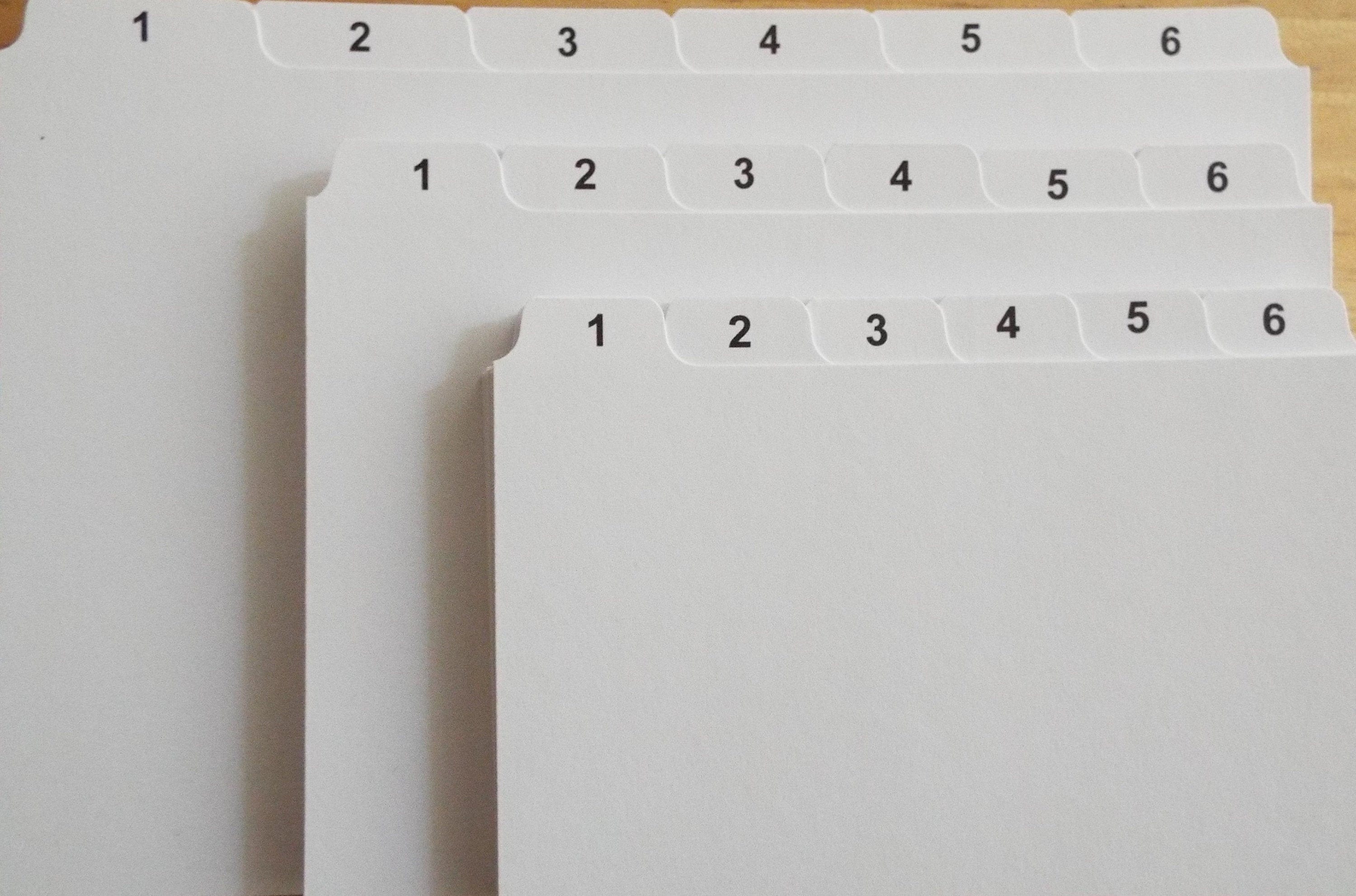 131 Index Record Guide Cards 8x5 6x4 5x3 DAYS of MONTH Daily Dividers