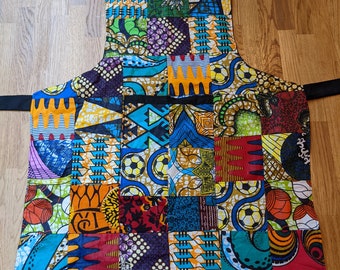 Handmade Ugandan African patchwork print apron