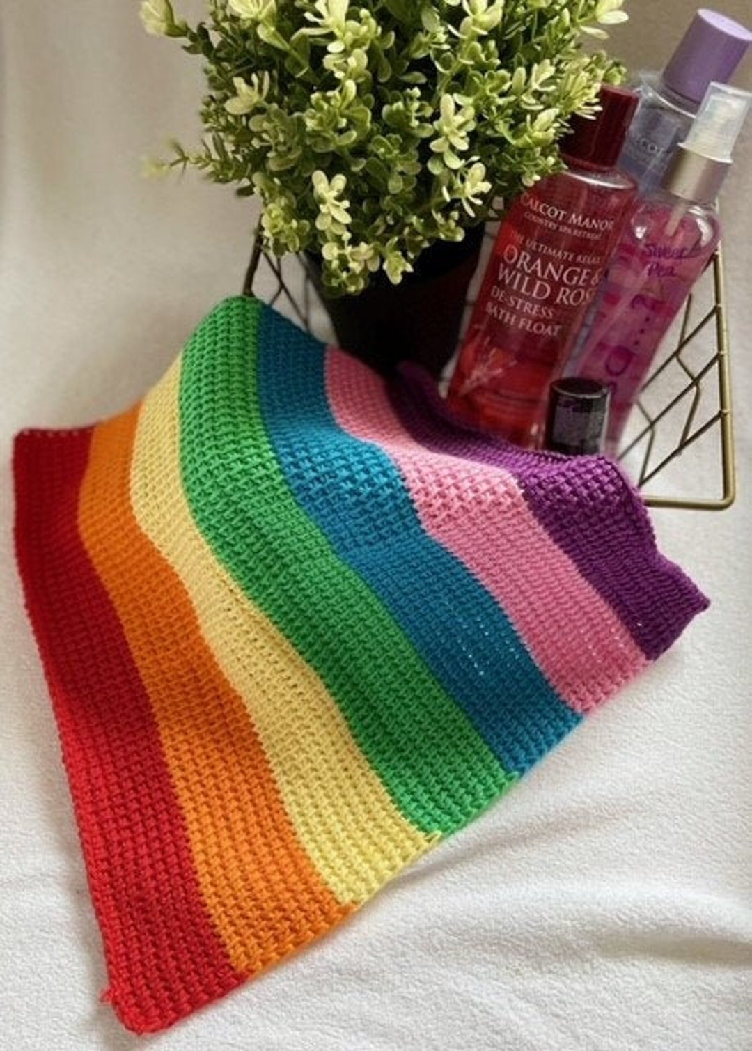 Rainbow Washcloth PDF Pattern Etsy