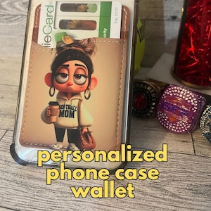 Cartera de teléfono del equipo deportivo / Titular de la tarjeta de teléfono personalizado / Softbol Béisbol Fútbol Cheer / Bolsillo trasero para teléfono celular / Regalo del equipo deportivo