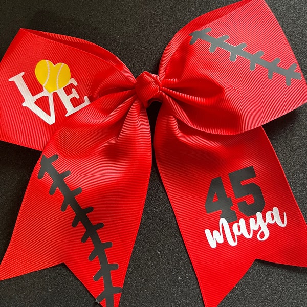 Custom Softball bows | Hair bows for team | Cheer bow | Personalized team bows | Pigtail bows | Valentine's Day | St. Patrick's Day