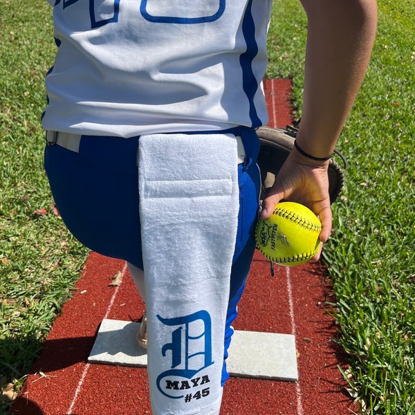 Toalla de lanzamiento personalizada / Toalla sublimada para lanzador / Toalla de lanzamiento de béisbol de softbol / Toalla deportiva / Toalla de equipo / Toalla para lanzar