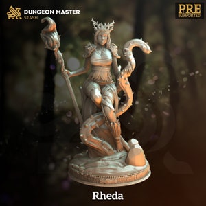 Rheda the Elven Druid | Hero, Druid | 32mm / 28mm Fantasy Miniature, D&D, Wargames, Pathfinder, Frostgrave | DM Stash